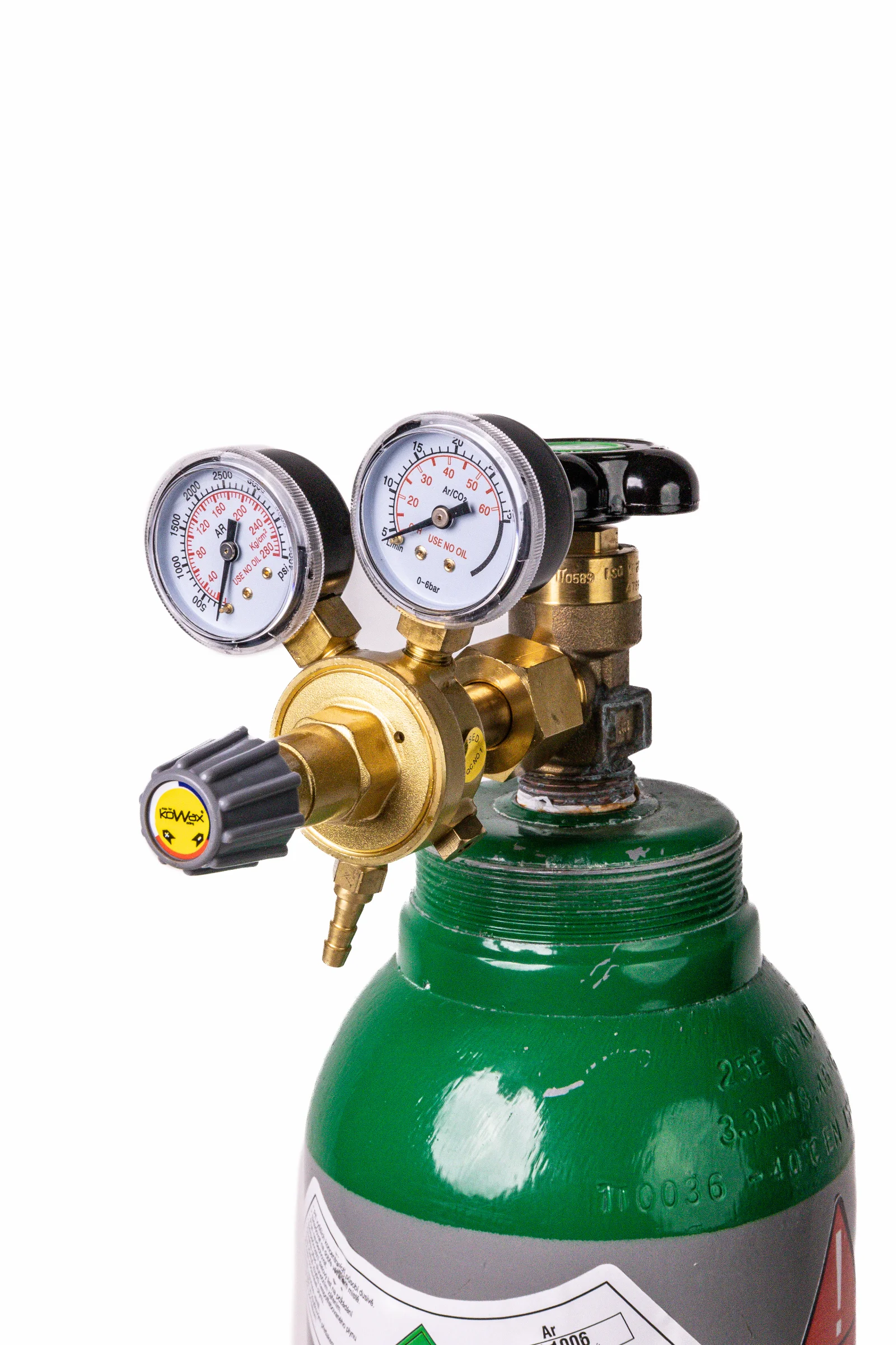 Redukční ventil Ar/CO₂ – dvoumanometrový